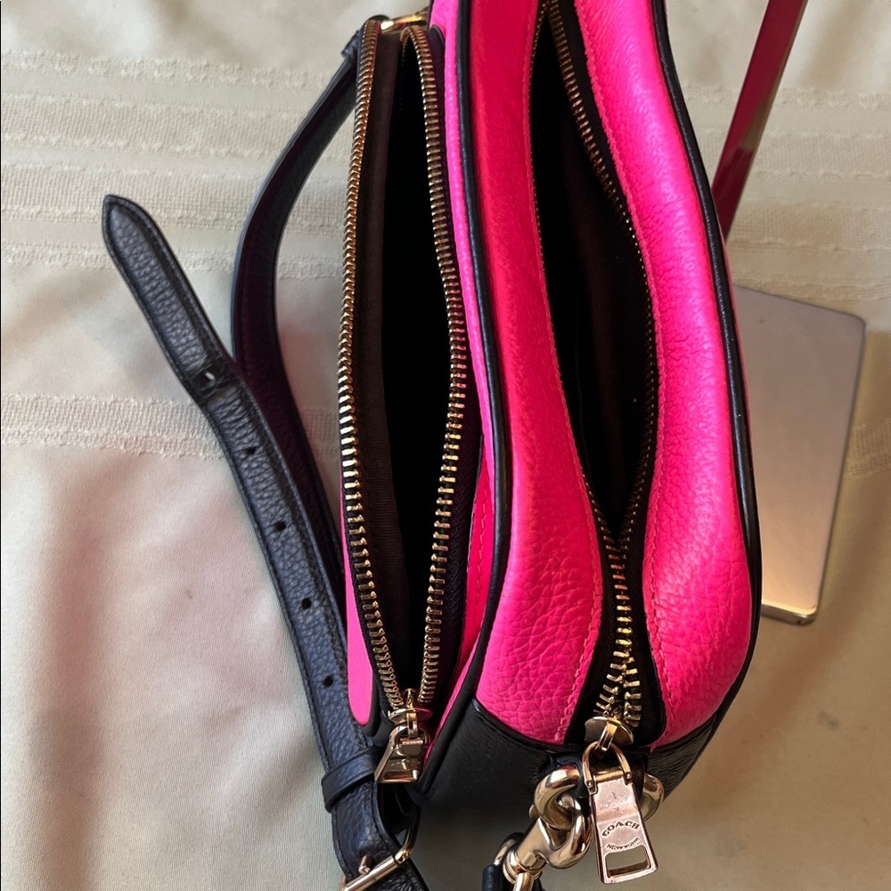Coach Fuchsia and Black Crossbody Bag - Picture 5 of 13